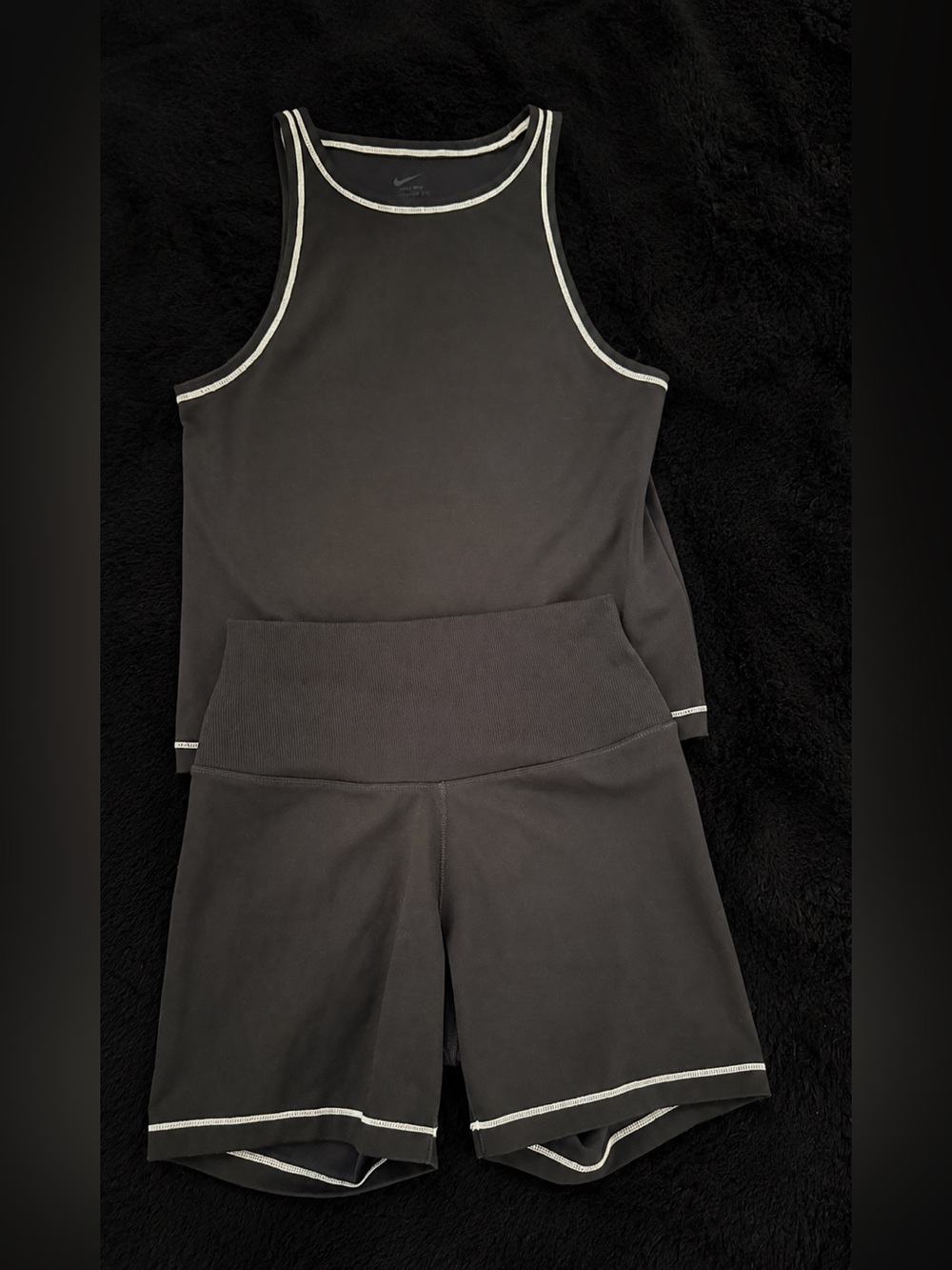 Nike Dri-FIT Black 2-Piece Activewear Set – Tank Top & Biker Shorts